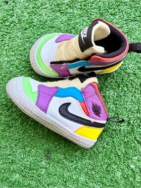 Nike Air Jordan 1 Crib Booties in a vibrant "Multi-Color | US size 3C